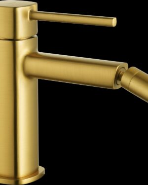 Torneira de bidé monocomando TOSCANA em latão com acabamento PVD Ouro Escovado.