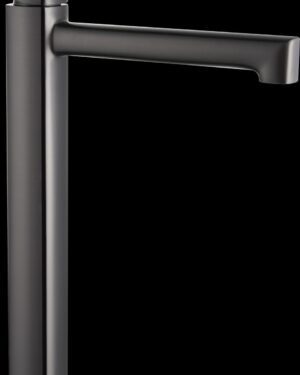 Torneira de cano alto TOSCANA em latão com acabamento PVD Black Gun Metal para lavatórios sobre bancada.