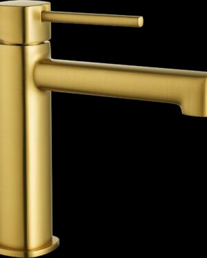 Torneira de lavatório monocomando em latão com acabamento PVD Ouro Escovado série Toscana da Imex.
