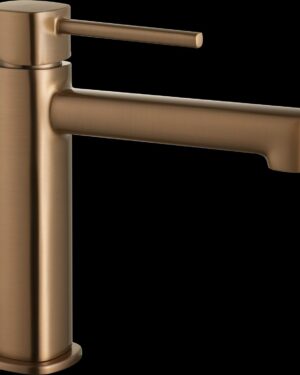 Torneira de lavatório monocomando em latão com acabamento PVD Ouro Rosa Escovado série Toscana da Imex.
