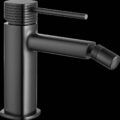 Torneira bidé Imex série Firenze em acabamento black gun metal com fundo preto.