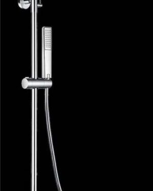 Coluna de duche com acabamento cromado brilhante espelhado Firenze BDF065 com chuveiro de teto retangular.