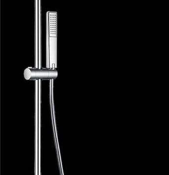 Coluna de duche com acabamento cromado brilhante espelhado Firenze BDF065 com chuveiro de teto retangular.