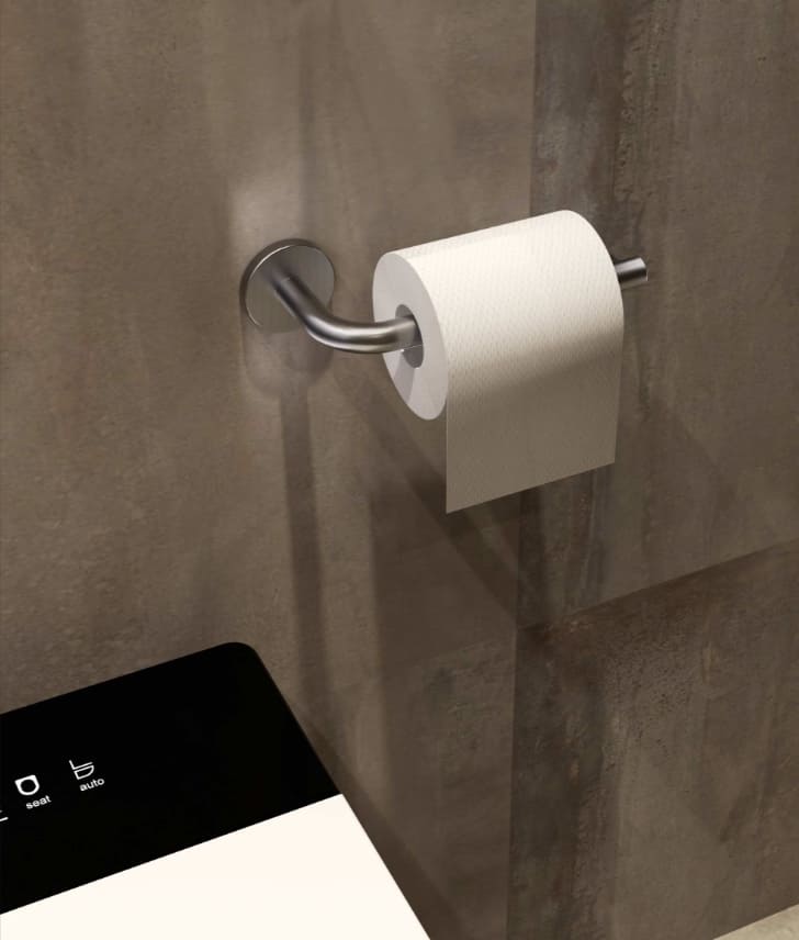 suporte de papel higienico para casa de banho Série Pure instalado na parede