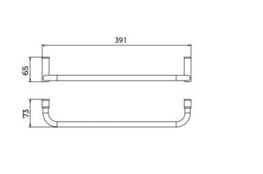 desenho técnico e medidas do toalheiro para interior de movel Série Pure