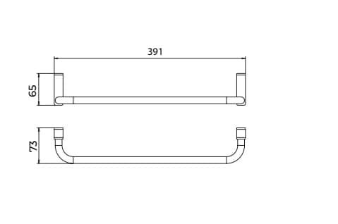 desenho técnico e medidas do toalheiro para interior de movel Série Pure