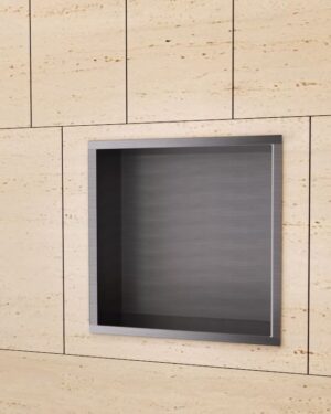 Nicho de encastrar casa de banho em aço inox acabamento Black Gun Metal.