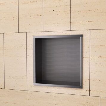 Nicho de encastrar casa de banho em aço inox acabamento Black Gun Metal.