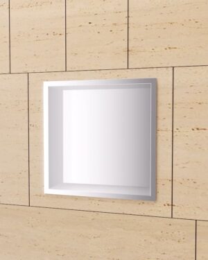 Nicho de encastrar casa de banho em aço inox acabamento níquel escovado.