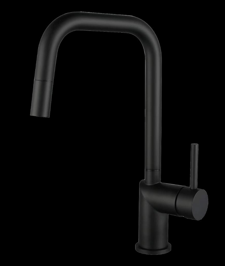 Torneira de cozinha monocomando extraível monza em acabamento negro mate IMEX.