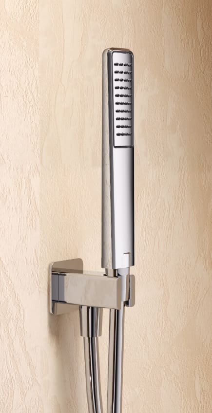 Chuveiro de mão redondo de 1 posição com suporte e flexível do conjunto Toscana.