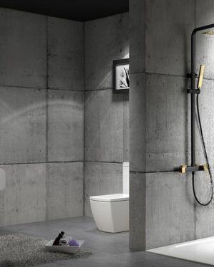Conjunto de duche Imex série Suecia preto ouro