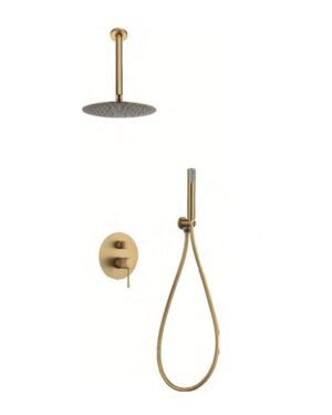 Detalhe chuveiro de teto ouro escovado TOP