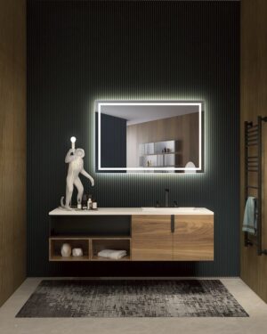 Espelho de casa de banho com luz led frontal
