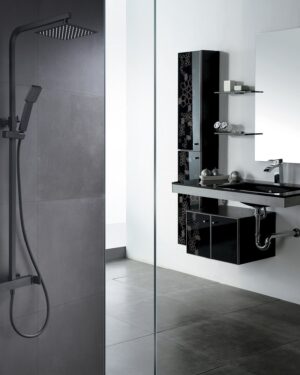 Conjunto chuveiro preto Imex série Fiyi