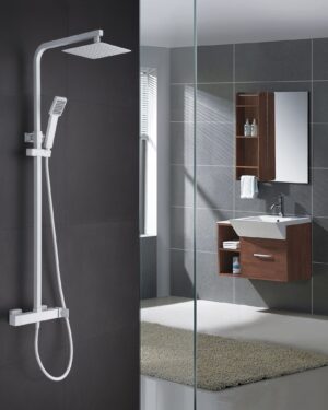 Conjunto de duche Imex série Fiyi branco mate