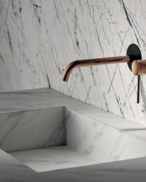 Torneira embutida para lavatório Imex Milos Stick - Preto ouro rosa
